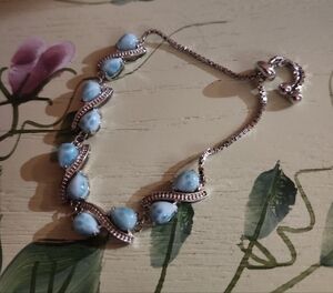 JTV Larimar Silver Adjustable Bracelet